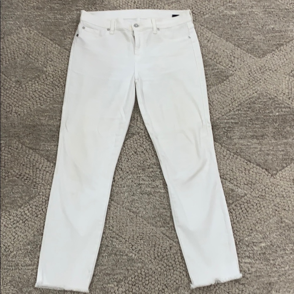 Seven for all mankind white ankle jeans